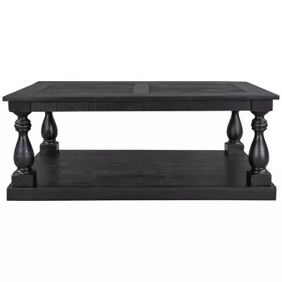 Rustic Floor Shelf Coffee Table With StorageSolid Pine Wood • $297.30