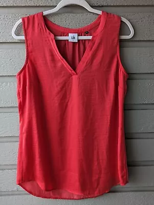 CAbi Red Sleeveless V Neck Tank Top Tunic Blouse Style 5364 Women's Size Small  • $17.50