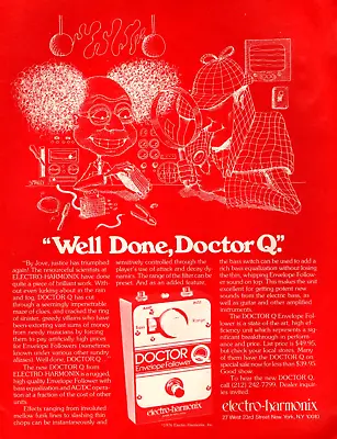 Vtg 70s ELECTRO HARMONIX DOCTOR Q MAGAZINE PRINT AD Envelope Follower Pinup Page • $11.99