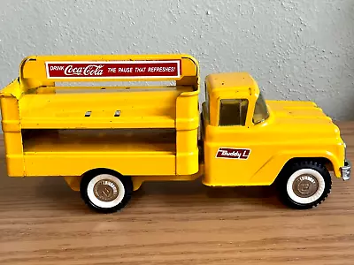 VINTAGE 1960s BUDDY L COCA COLA DELIVERY TRUCK YELLOW STURDY PRESSED STEEL COKE • $195