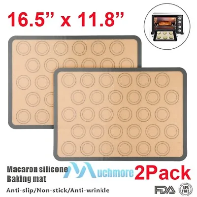 2Pcs Silicone Baking Mat Pastry Cake Macaron Macaroon Oven Mould Sheet Non-Stick • $10.99