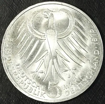 1975  J  Silver German 5 Deutsche Mark  ☆☆ Uncirculated Commemorative ☆☆ 512 • $12.89