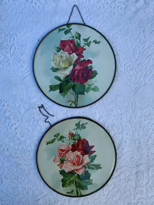 2 Vintage Gorgeous Botanical Roses Flue Covers • $79.99
