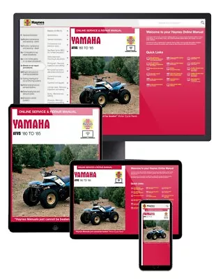 Yamaha ATVs Haynes Online Manual Covering 3 & 4 Wheelers 2 & 4 Stroke Engines ( • $54.95