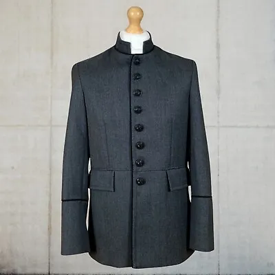 Pretty Green Black Label 100% Wool Tailored Military Tunic Jacket Size Medium • £155