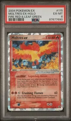 2004 Pokemon EX Fire Red & Leaf Green - Moltres Ex 115/112 Holo - PSA 6 EX-MT • $80