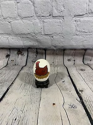 Vintage Decorative Hand Painted Plastic Egg And Holder • £6.18