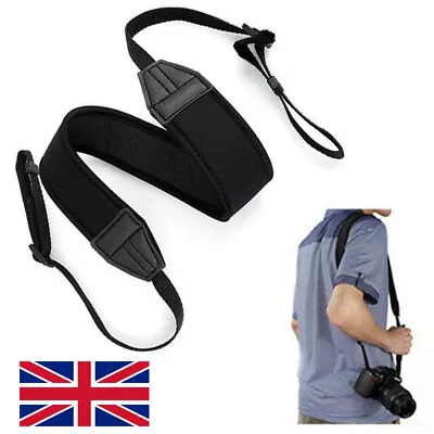 Camera Strap Neck Shoulder Anti-slip Comfy For Dslr Canon Nikon Camera Binocular • £4.58