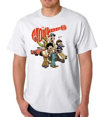 THE MONKEES CARTOON ILLUSTRATION SHIRT T-Shirt DAVY NESMITH TORK DOLENZ • $16.50