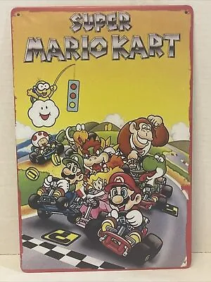 Super Mario Cart Metal Poster NES Gamebox Mario Yoshi Game Room Arcade Tin Sign • $10.75
