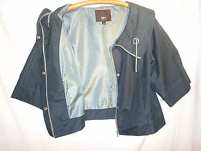 Mossimo Jacket Large Womens Cropped Retro Green Lined Zippered Front  • $22.95