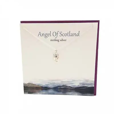 Scottish Scottish Angel Of Scotland Sapphire Gem Stud Earrings Card & Gift Set • $30.85