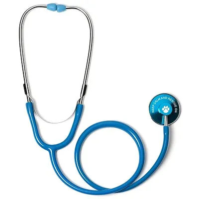 $19.99 • Buy Light Blue Single Head Stethoscope With Keep Calm And Rescue On Animal Dog Paw