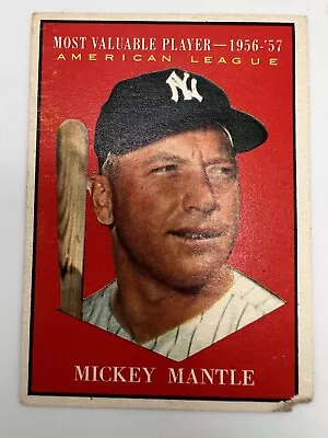 1961 Topps #475 Mickey Mantle MVP Yankees HOF Corner Rip • $99.99