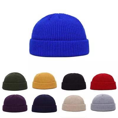 Unisex Men Women Beanie Hat Warm Ribbed Winter Turn Ski Fisherman Docker Hatt2 • $2.91