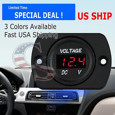 Red LED Digital Waterproof Voltmeter Gauge Meter 12V-24V Car Boat Motorcycle • $7.95