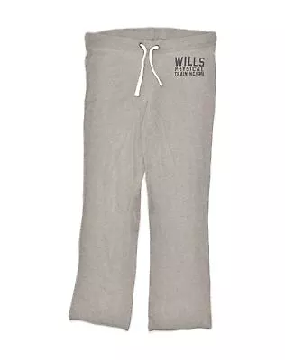 JACK WILLS Womens Graphic Tracksuit Trousers UK 14 Large Grey Cotton AA14 • £11.59