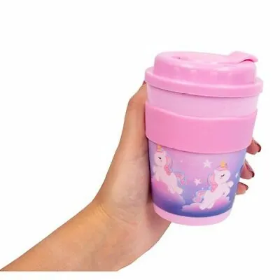 UNICORN TRAVEL MUG Pink COFFEE TEA HOT DRINKS LID REUSABLE • £4.99