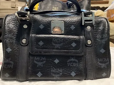 Vintage MCM Black Visetos Mini Boston Handbag • $159