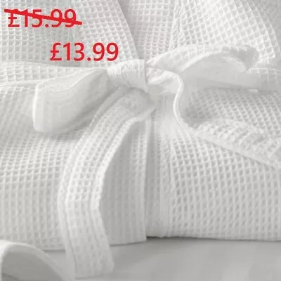 Unisex Hotel Spa Waffle Bath Robe 100% Cotton Nightwear Dressing Gown Bathrobes. • £15.99