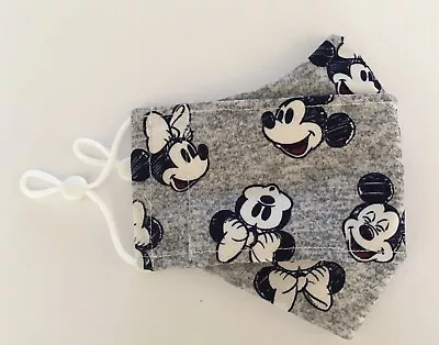 Homemade Mickey & Minnie Mouse 100%Cotton Fabric FaceMask For Kids FREE SHIPPING • $10