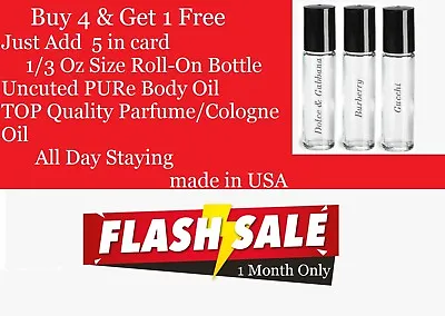 $6.59 • Buy Buy 4 Get 1 FREE Cologne Body Oils Men Fragrances Roll On Pure Uncut Made In USA
