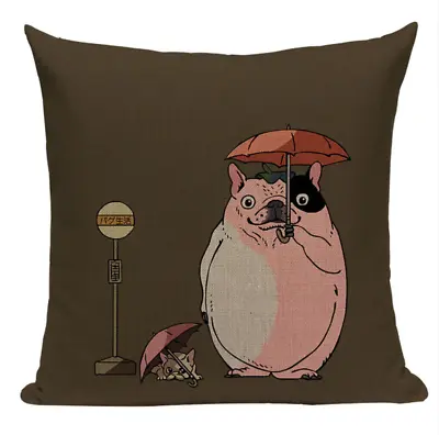 $19.16 • Buy Totoro French Bulldog JP1 Cushion Pillow Cover Miyazaki Neighbor Anime Japanese