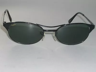 $175.99 • Buy VINTAGE B&L RAY BAN W1395 BLACK CHROME SLEEK OVAL G15 SIGNET SUNGLASSES W/CASE