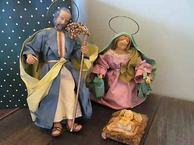 VTG Midwest Paper Mache Holy Family Joseph Mary Jesus Figure 3 Pcs. • $34.20