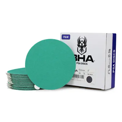 BHA 6  Green Film Sticky Back PSA Sanding Discs Wet/Dry DA Sandpaper - 50 Pack • $29.99