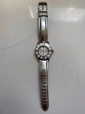 Michele Coral White MOP Diamond Watch MW14B01F1025 Stainless 36mm - Used • $225