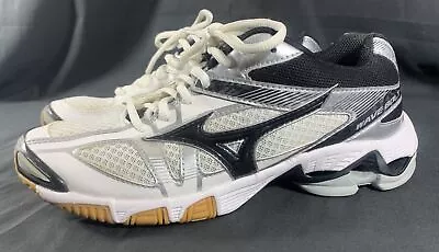 ✨Women's Mizuno Wave Bolt 6 Size 9 Volleyball Shoes White Black Silver ✨ • $24.99