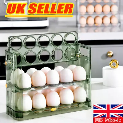 £12.36 • Buy Kitchen Flip-Type Egg Storage Rack Fridge Organizer Creative Egg Holder Box UK