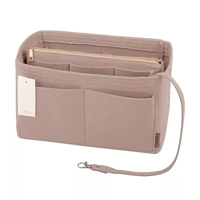Purse Organizer Insert Felt Bag Organizer With Metal Zipper Handbag & Tote ... • $39.88