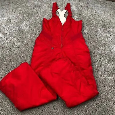 VTG Gerry Pants Womens Large Red Snow Suit Bib Suspenders Apres USA 70s Ladies • $18.77