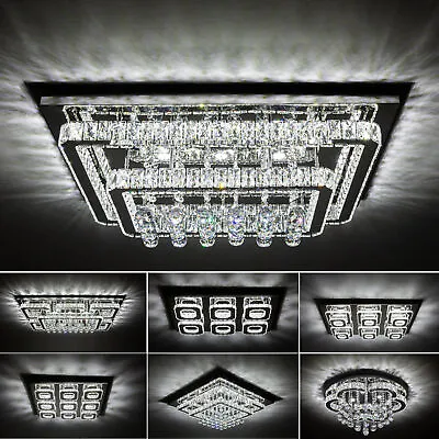 Modern LED Ceiling Light Crystal Pendant Chandelier Lamp For Living Room Kitchen • £29.95