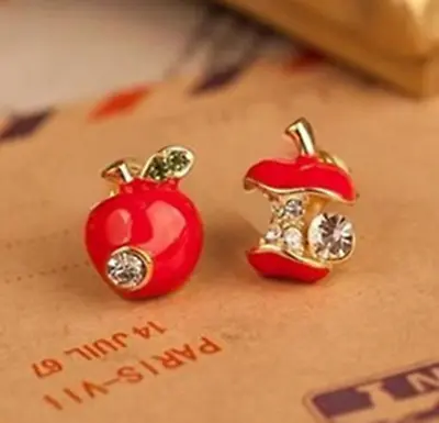 Apple Stud Earrings ~ Red Apple Fruit Summer Party Studs • $6.50