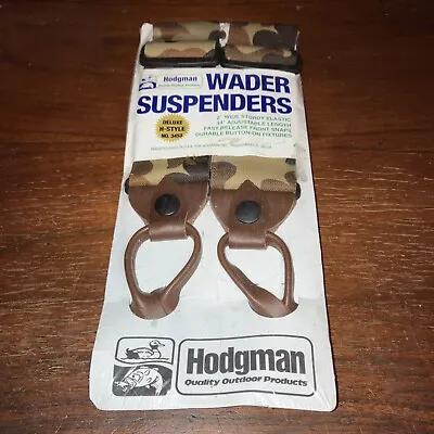 HODGMAN Deluxe H-Style 2” Wader Suspenders Camo - 34” Long Made In The USA NOS • $17.06