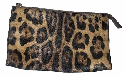 100 % Authentic Leather D & G Dolce Gabbana   CLUTCH  Bag Leopard Print • £280