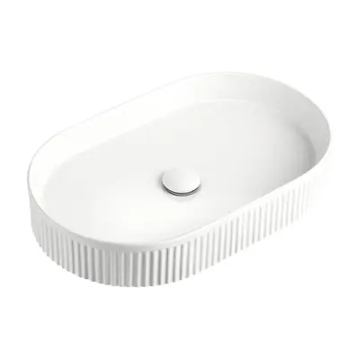 Modern Fluted Pill Basin - Gloss White Bathroom Basin Sink • $175