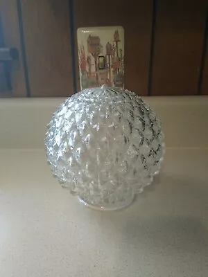 Vintage Glass 6  Globe Ceiling Light Shade Diamond Cut Globe 3  Diameter Open • $15.10