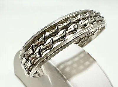 Taxco Te-51 Mexico Sterling Silver Solid Twist Tube Cuff Bracelet 7  • £61.76