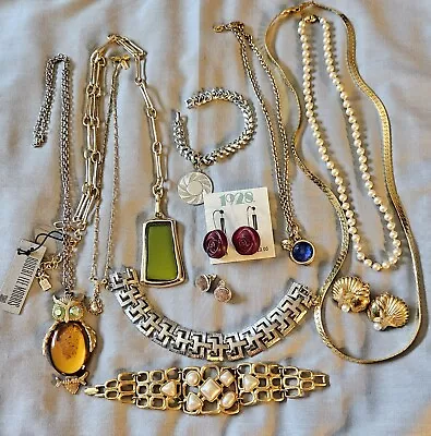 ALL SIGNED MONET RLM AVON + Vintage Jewelry Lot Bracelets Necklaces Earrings 12p • $19.99