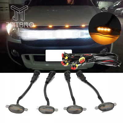4x LED Amber Front Grille Lightings Universal Truck For Ford F150 Raptor Pickup • $15.45