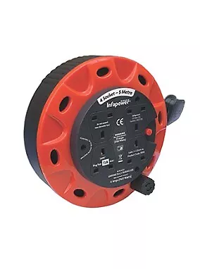 4 Gang Way 13 AMP Electric Extension Cable Reel Mains Plug Socket Lead • £14.90