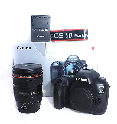 Canon 5D Mark IV 30.4MP DSLR Camera + Canon EF 24-105mm F/4L Camera Lens Kit • £1150