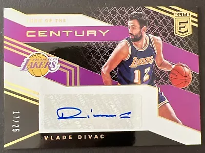 2019-20 Donruss Elite Turn Of The Century Signatures Purple /25 Vlade Divac Auto • $19.99