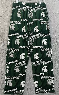 Michigan State University Fleece Pj Pants Spartans Lounge Sleep Adult M Pockets • $8.37