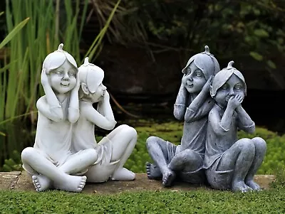 £21.95 • Buy Garden Ornaments Pixie Cherub Fairy Speak Hear No Evil Statue Decor Decoration