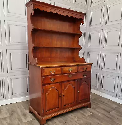 Vintage Solid Wood Maple Welsh Dresser - Country Farmhouse Georgian Kitchen • £329.99